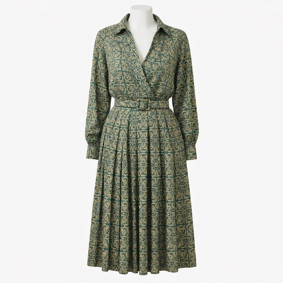 RARE Vintage Jones New York Dress (3 piece set!)  Size 6/8 Blouse skirt and belt - Picture 3 of 5